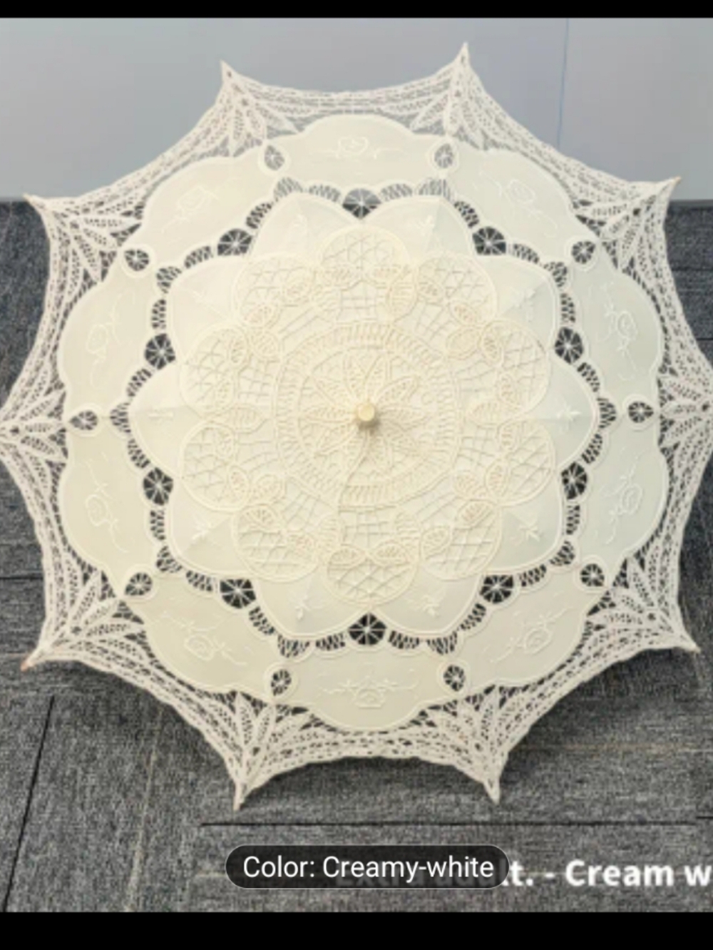 Lace Parasol Umbrella in Creamy White